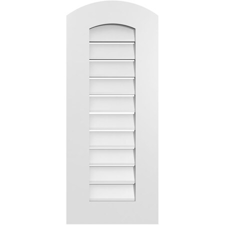 Ekena Millwork Arch Top Surface Mount PVC Gable Vent: Non-Functional, w/ 3-1/2"W x 1"P Standard Frame, 14"W x 32"H GVPAR14X3201SN